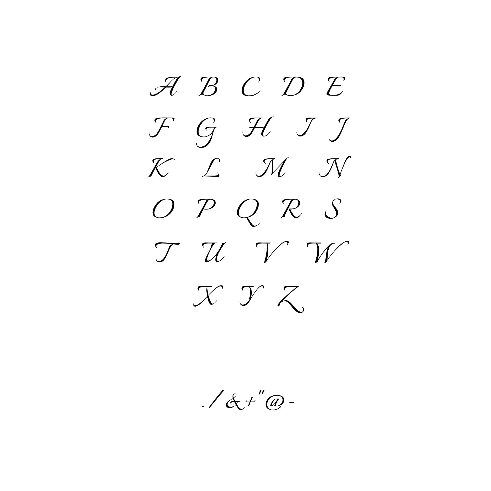 One-Initial Crystal Ring - Italianno initial font chart