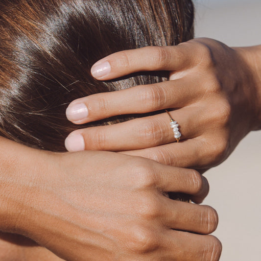 Mini Pearls Ring on hand
