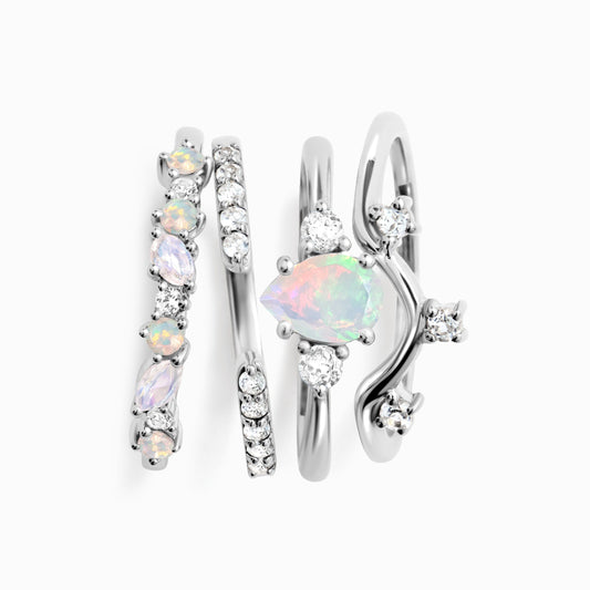Moonstone Opal Essential Starter Set - silver