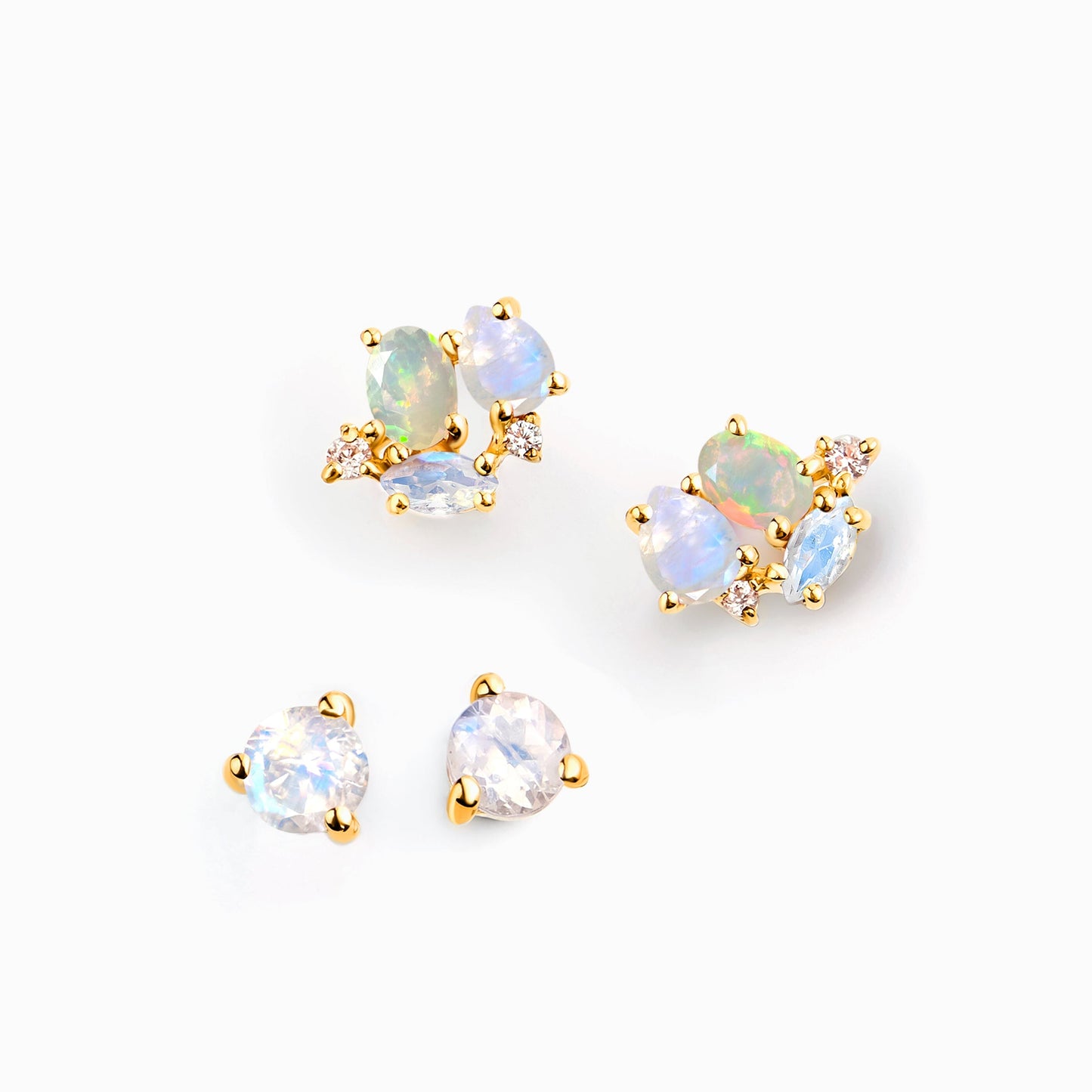 Positive Aura earring set - yellow gold