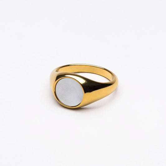 Mother Of Pearl Ring - gold