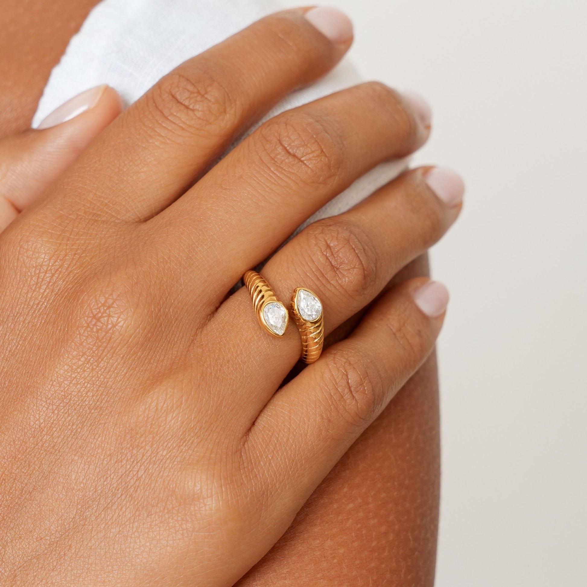 Naya Ring - close up on hand