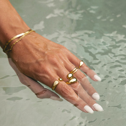 Double Twist Ring - waterproof ocean