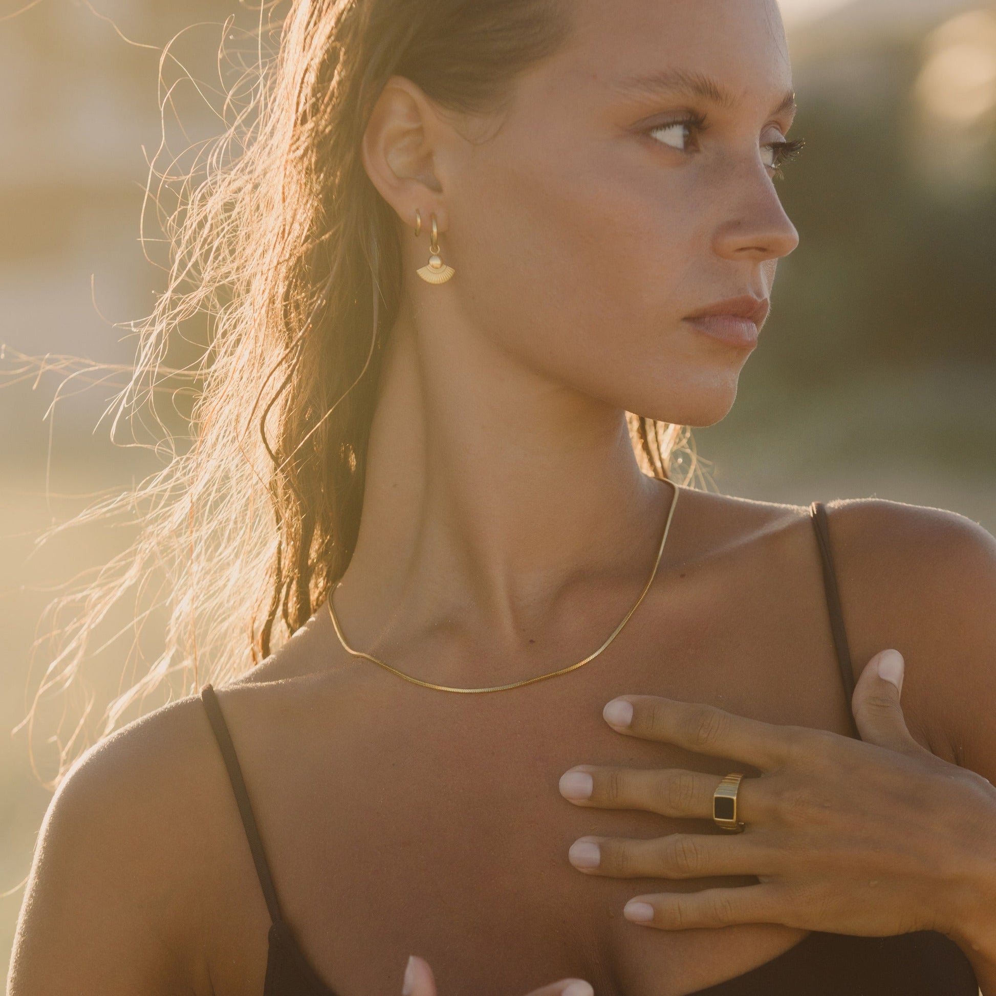 Kaya Onyx Ring golden hour lifestyle