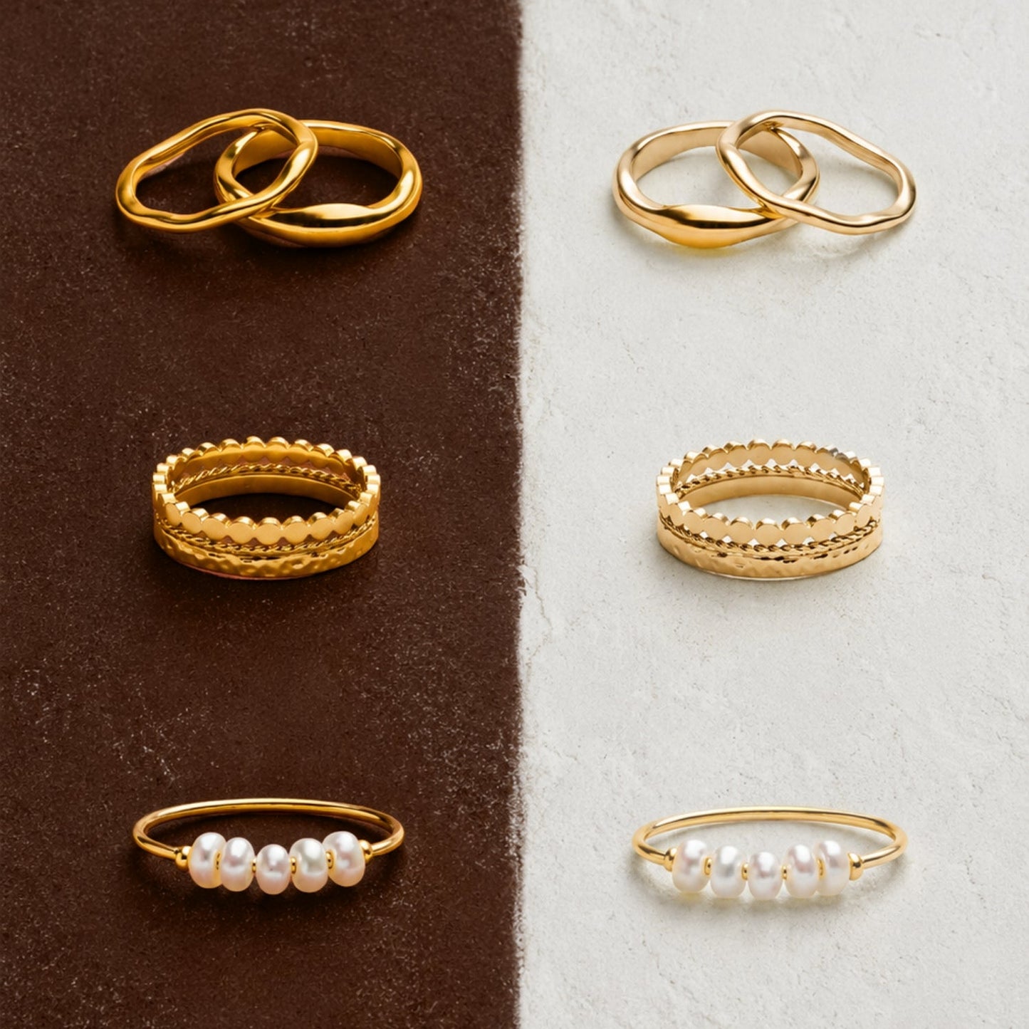 Mini Pearls Ring gold finishes