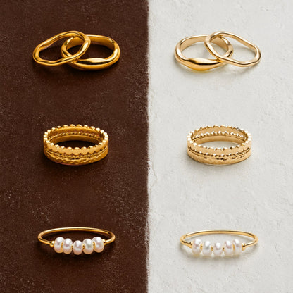 Mini Pearls Ring gold finishes