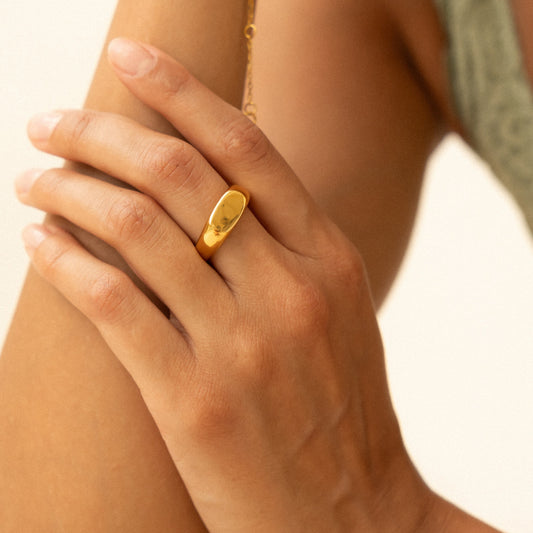 Everyday Signet Ring on hand