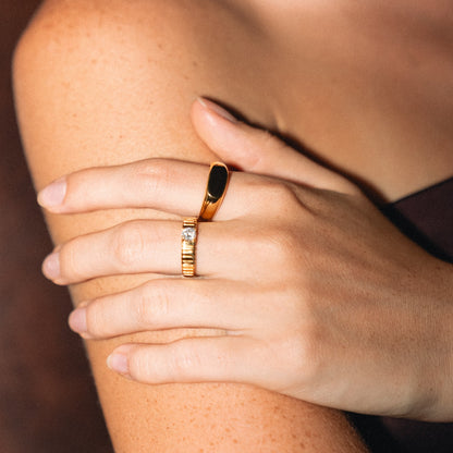 Aspen Statement Ring - polished statement ring on hand