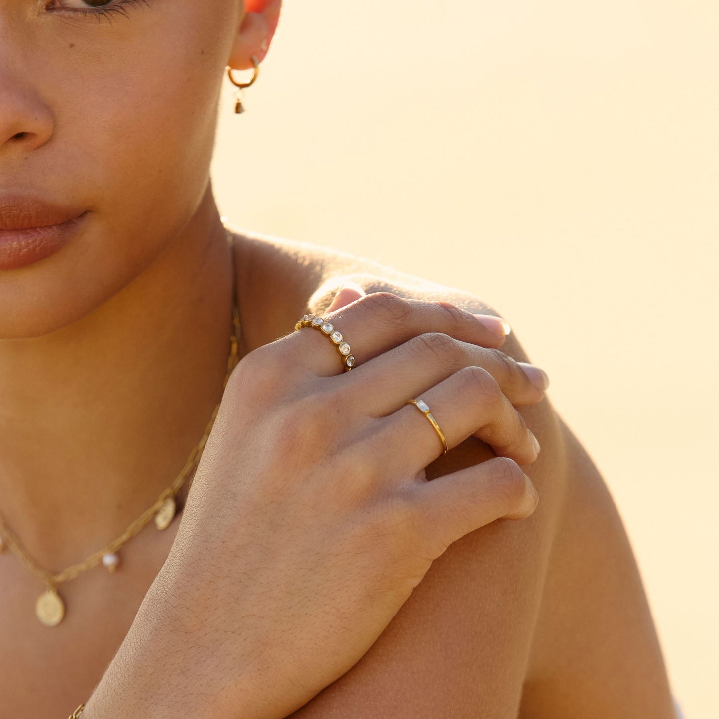 Dainty Crystal Ring - ring-with-white-stone