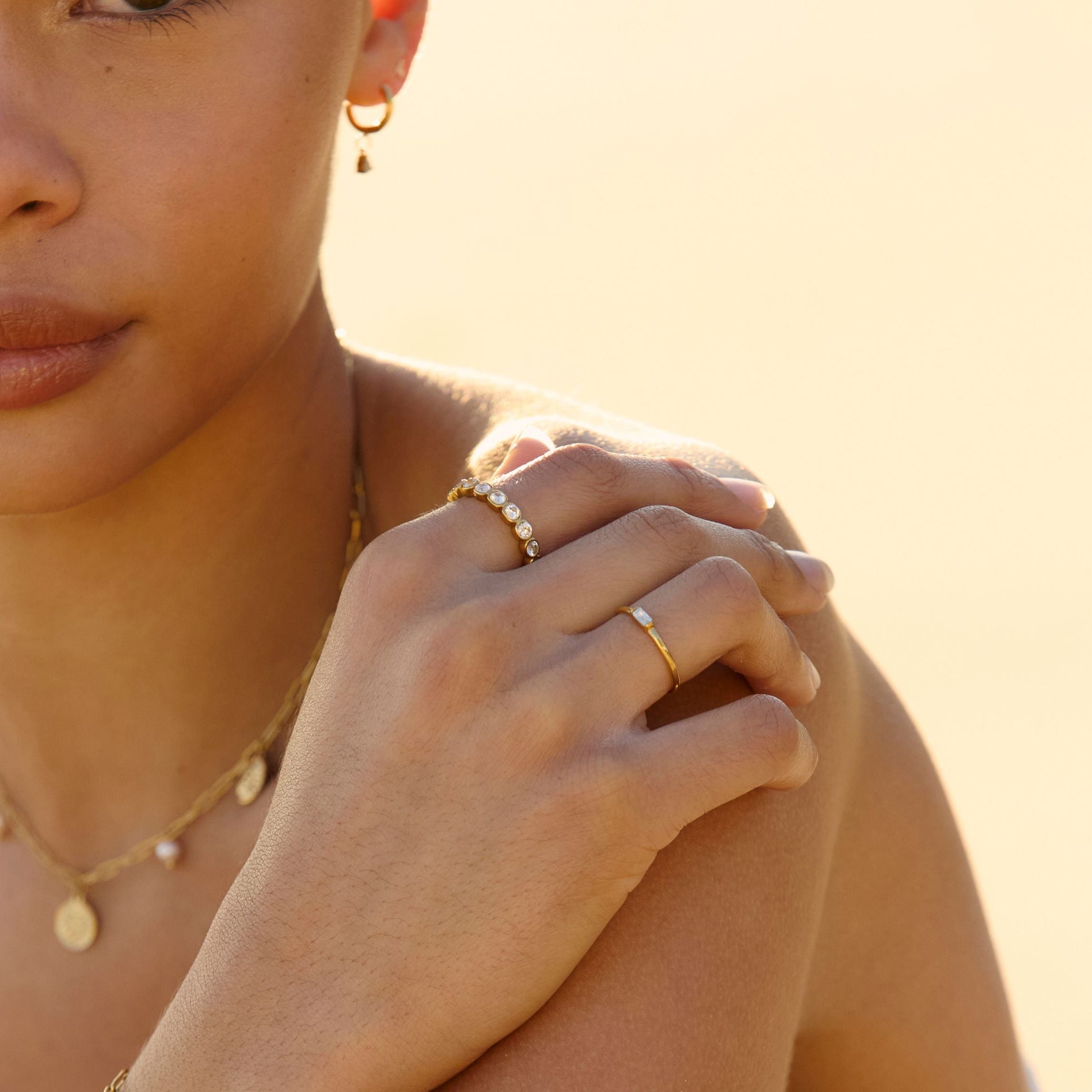 Dainty Crystal Ring - ring-with-white-stone