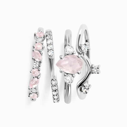 Rose Quartz Essential Starter Set - silver