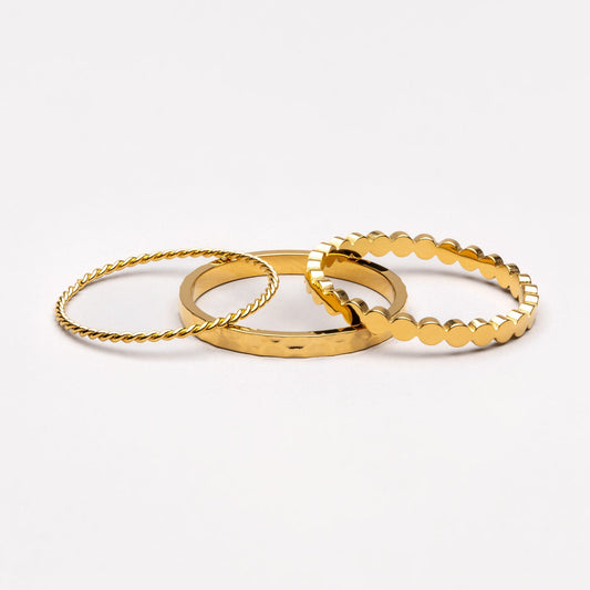 Daily Rings Set gold trio
