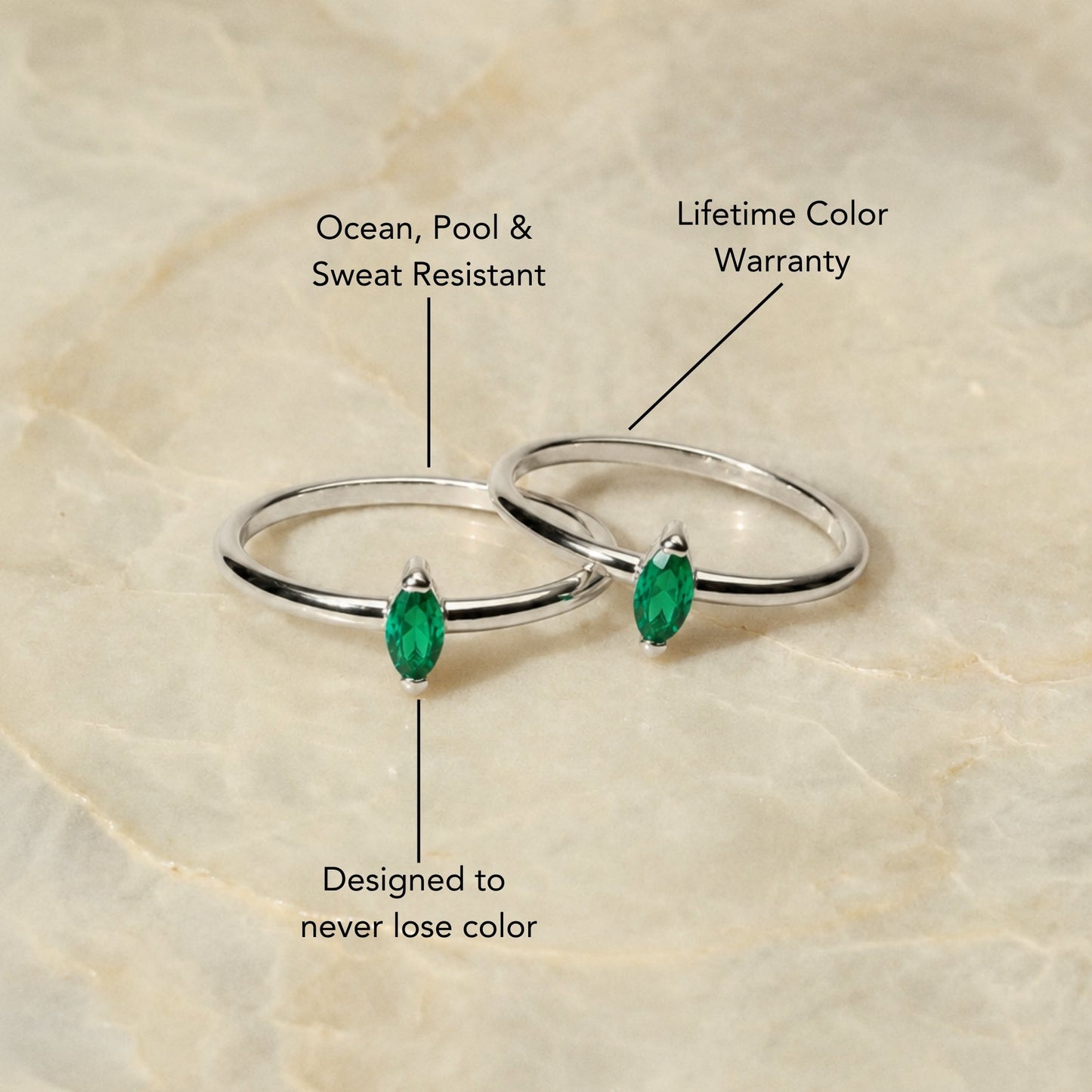 Dainty Emerald Ring - silver-emerald-ring-dainty