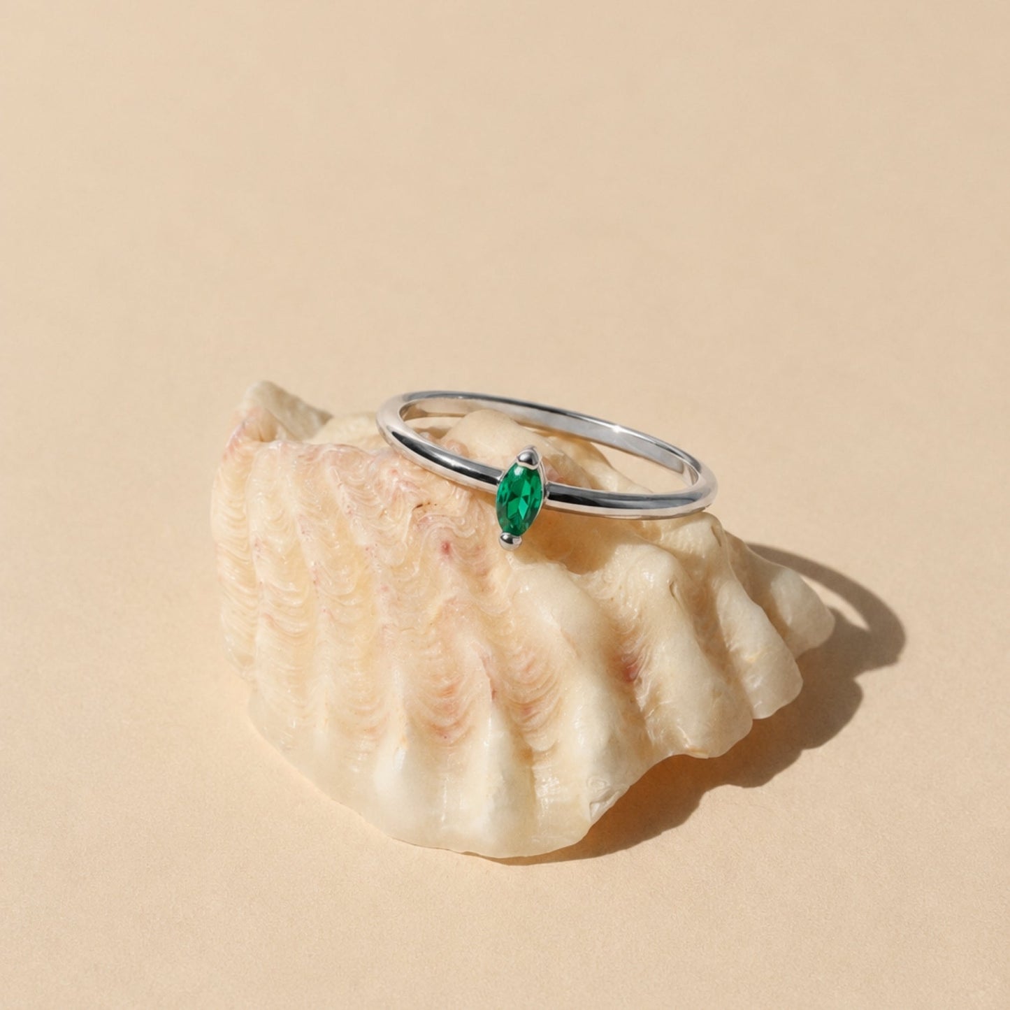 Dainty Emerald Ring - silver-emerald-ring-dainty-2