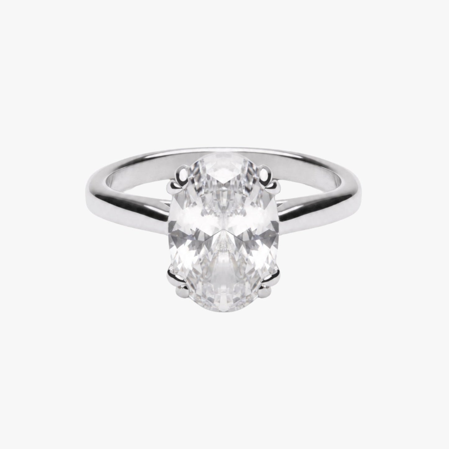 Oval Solitaire Ring - silver-solitaire-ring