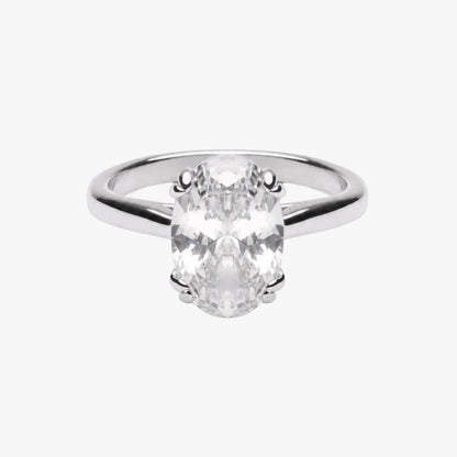 Oval Solitaire Ring - silver-solitaire-ring