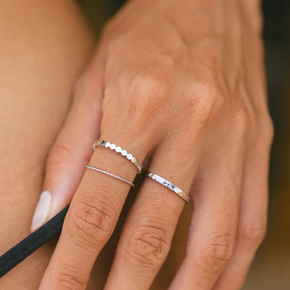 Daily Rings Set silver on hand