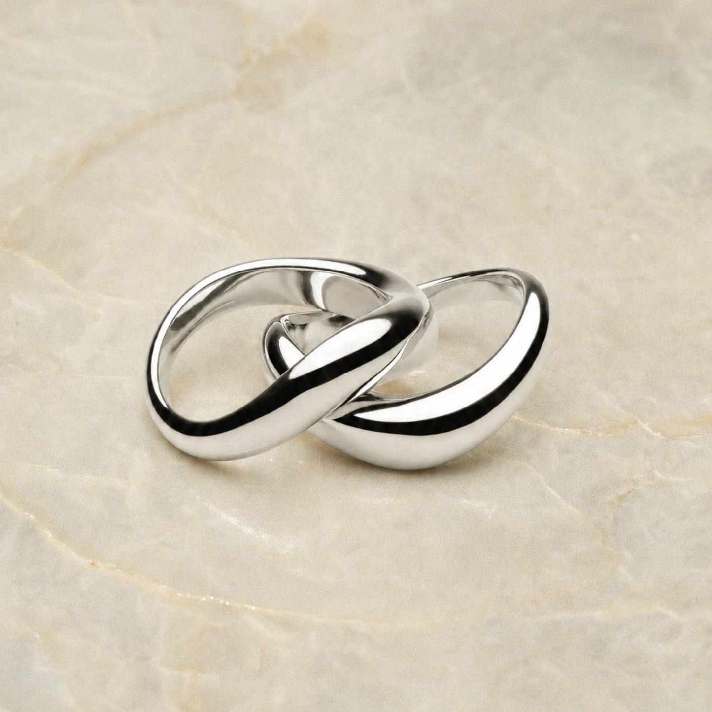 "Double Trouble" Ring Set - silver-trouble-ring