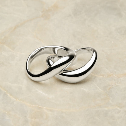 "Double Trouble" Ring Set - silver-trouble-ring