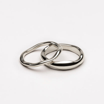 Gemini stackable silver rings