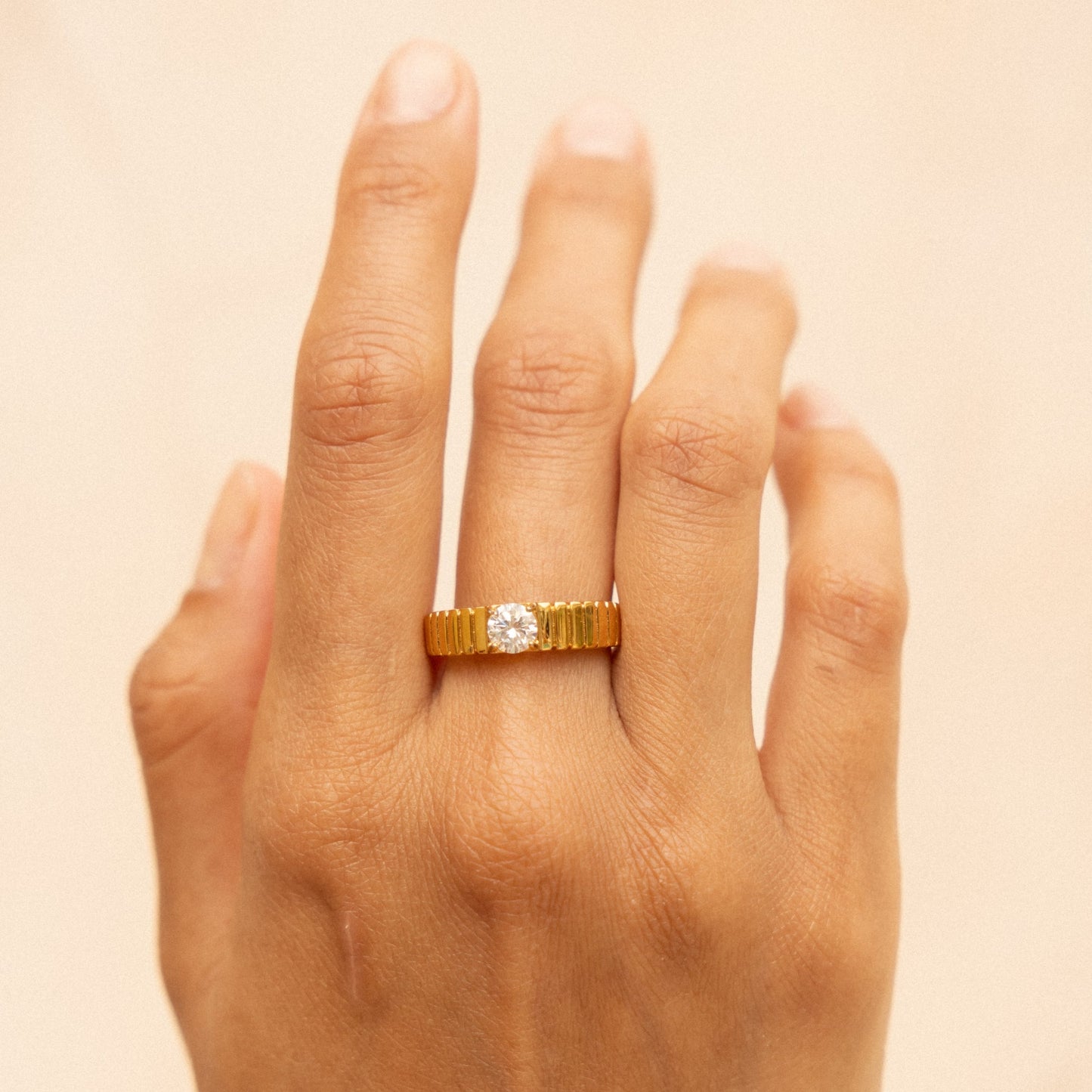 Aspen Statement Ring - sleek statement ring on hand