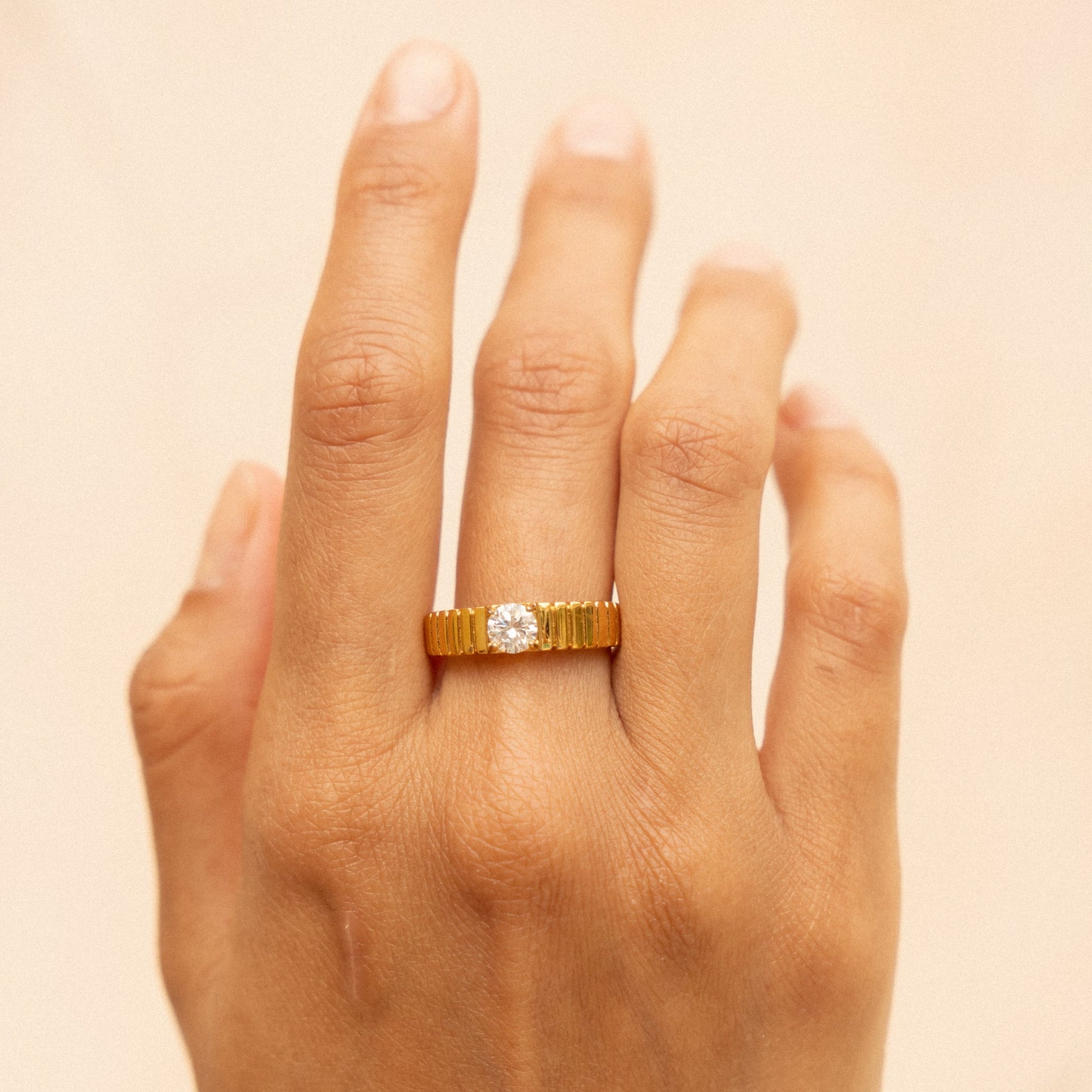 Aspen Statement Ring - sleek statement ring on hand