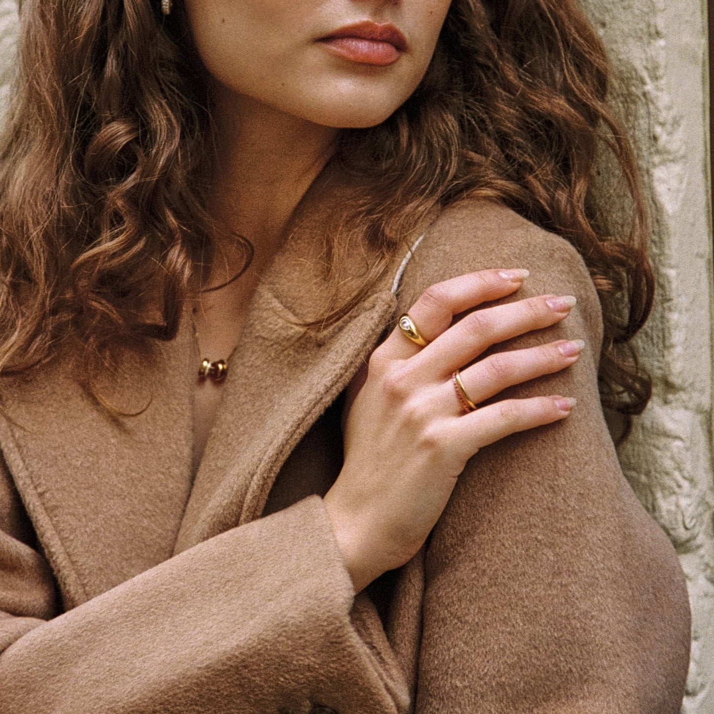 Bordeaux Thin Ring styled model