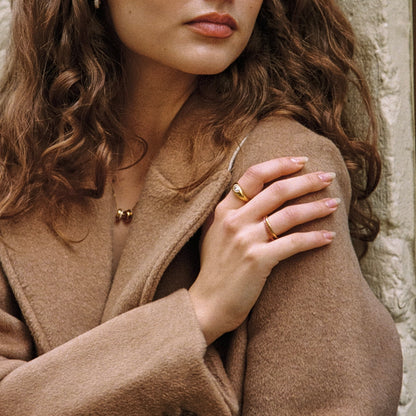 Bordeaux Thin Ring styled model