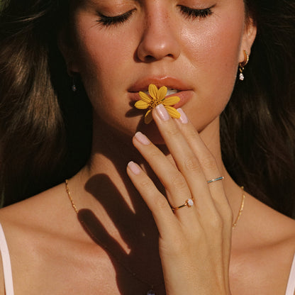 Turquoise Fine Ring - on model