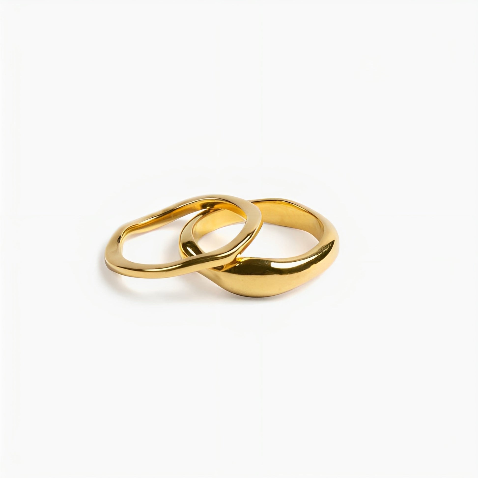 Gemini gold stackable rings pair