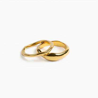 Gemini gold stackable rings pair