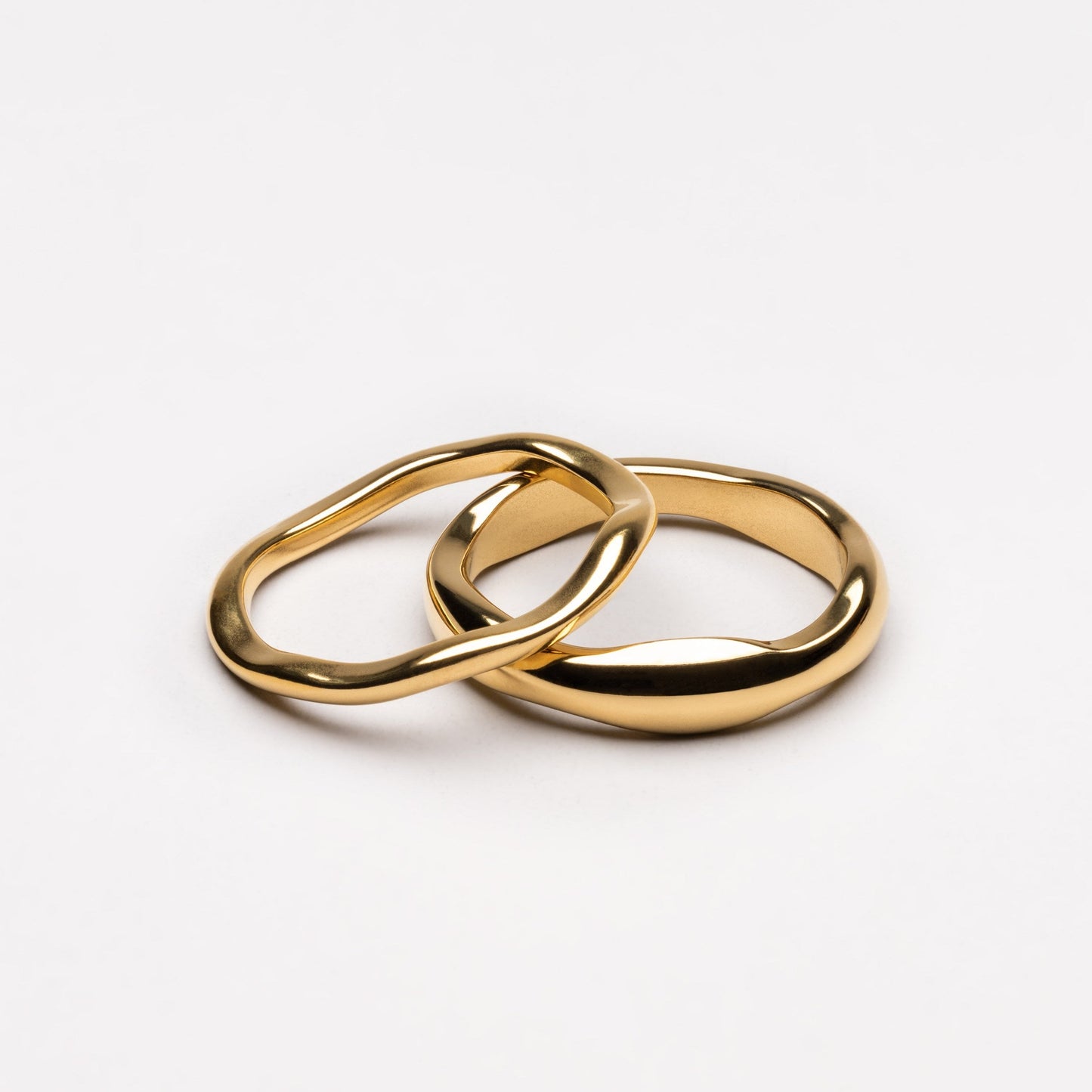 Gemini stackable gold rings set