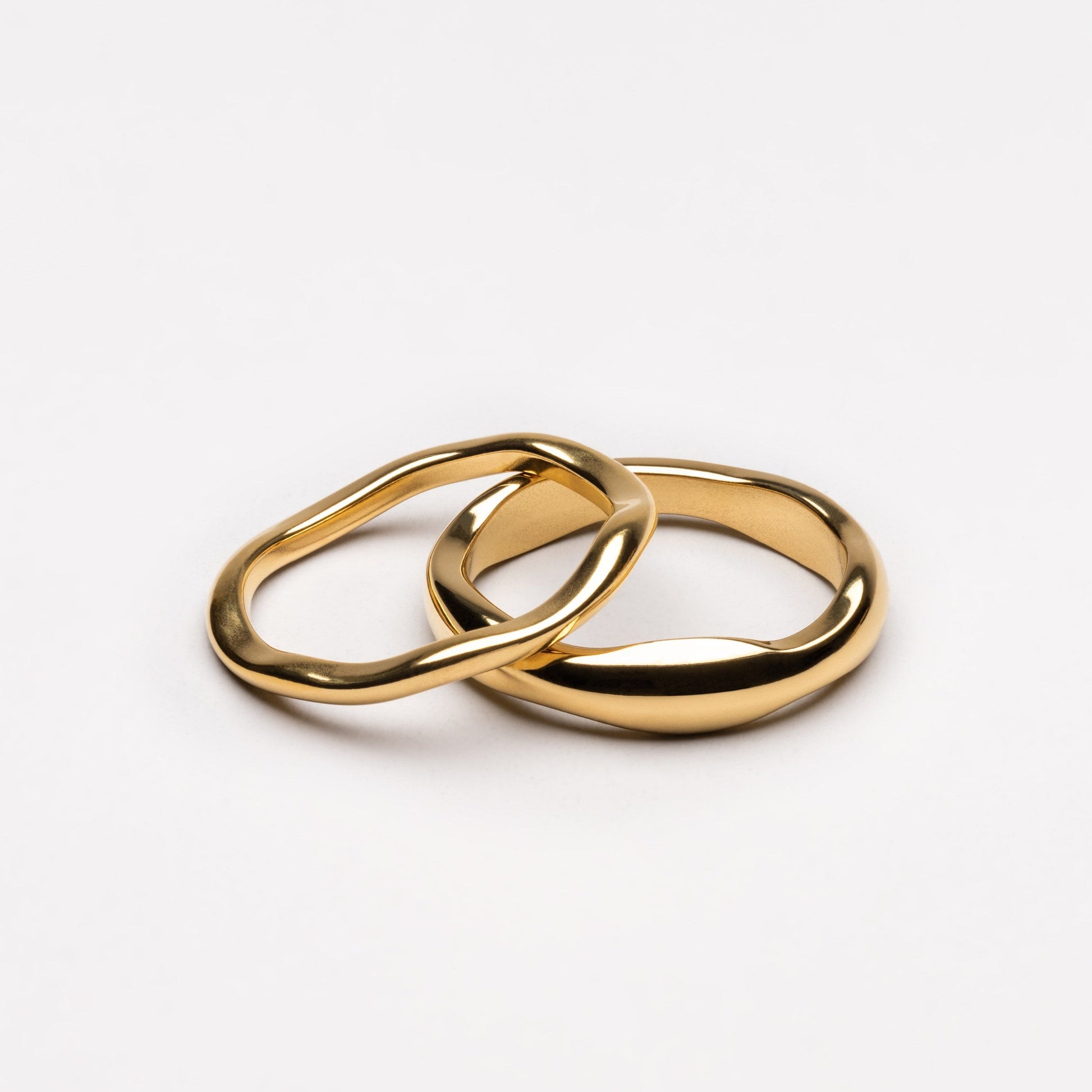 Gemini stackable gold rings set