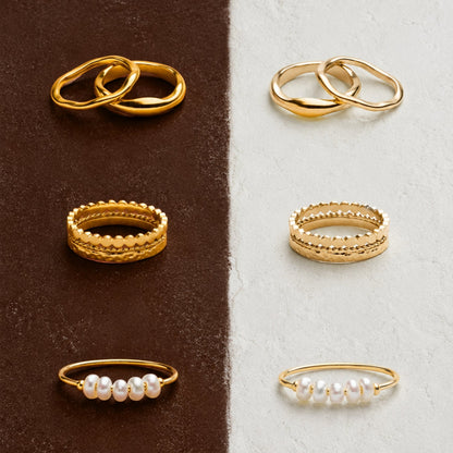 Gemini stackable rings colour options