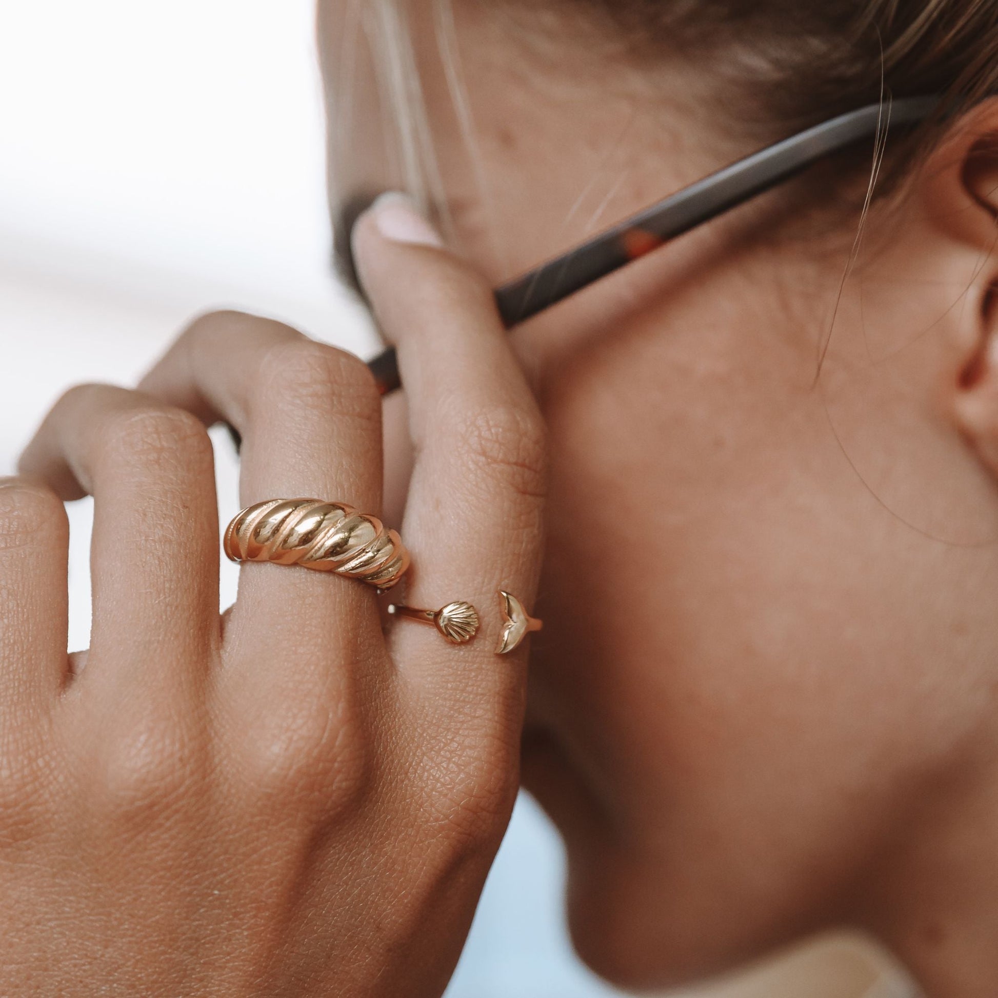 Croissant Ring - statement on hand