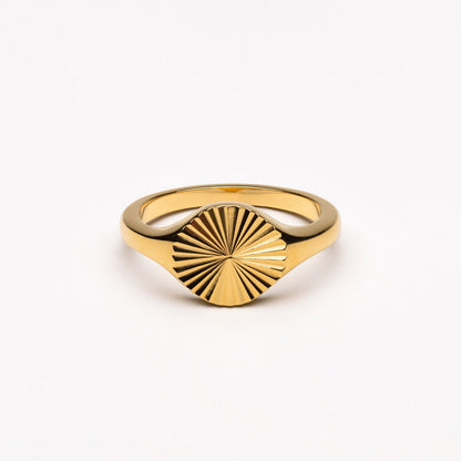 Sun Signet Ring - gold studio