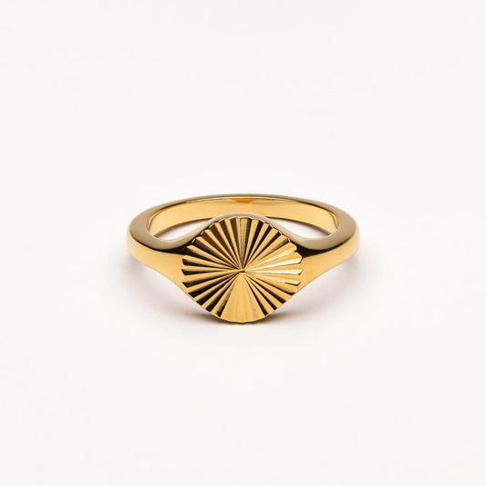 Sun Signet Ring - gold studio
