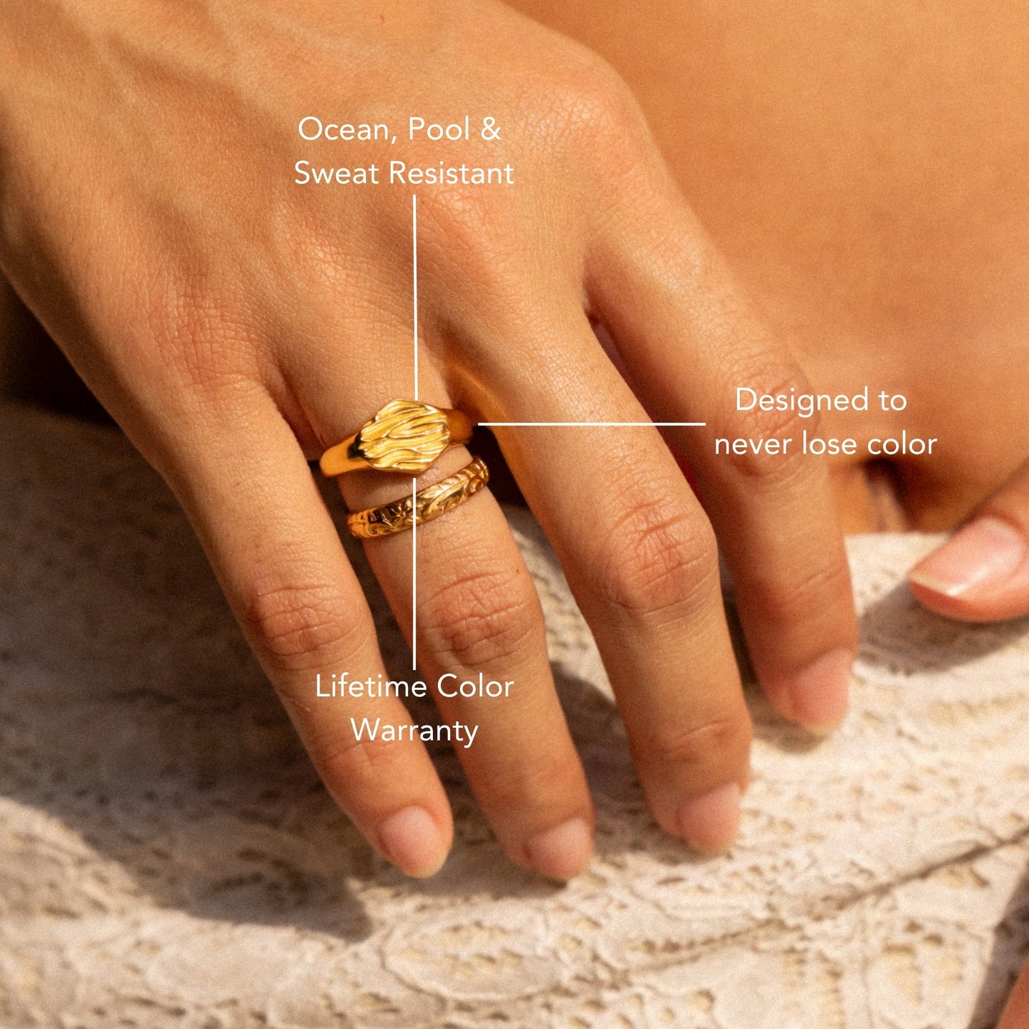 Tide Ring on finger