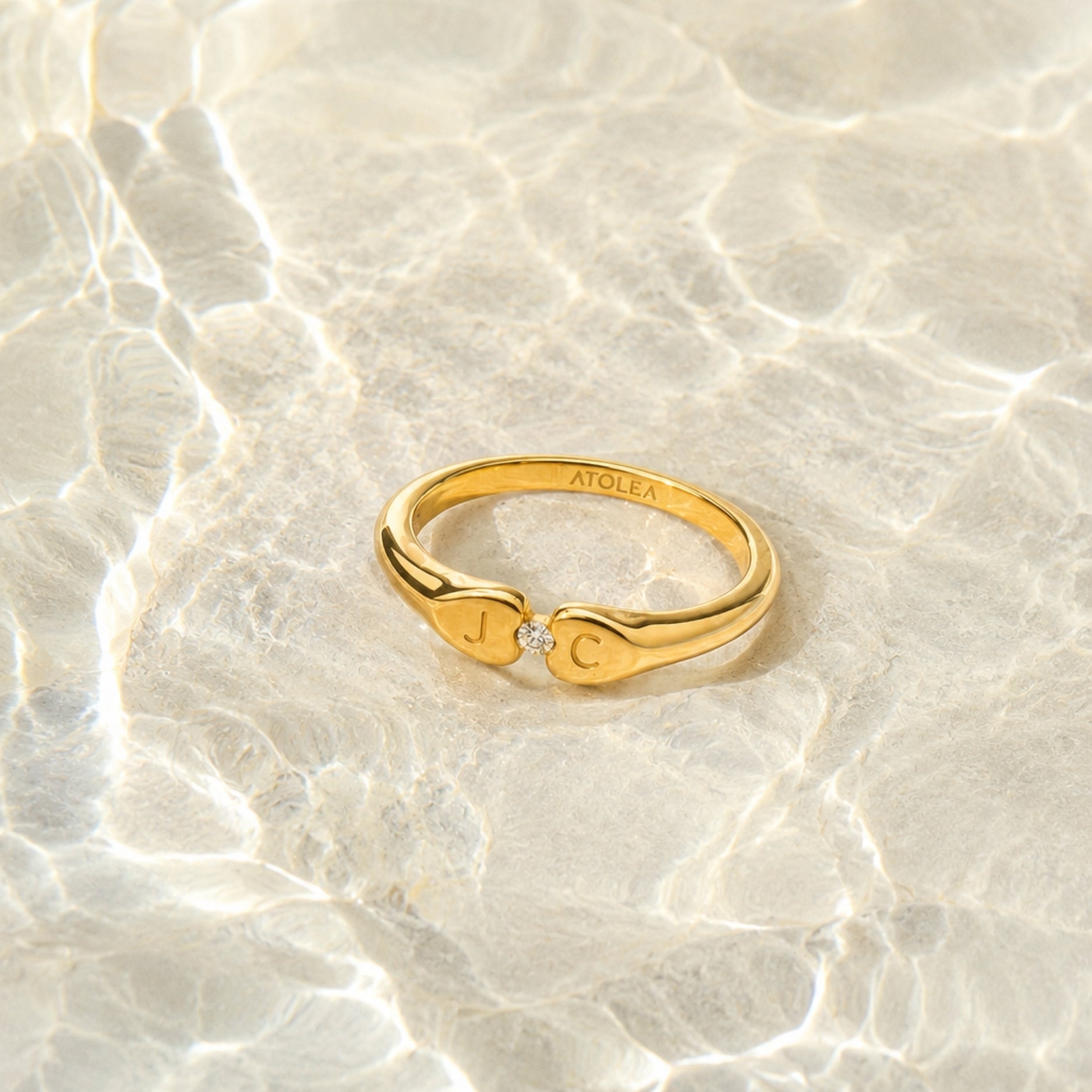 Two-Initial Crystal Ring - two-letter-crystal-ring