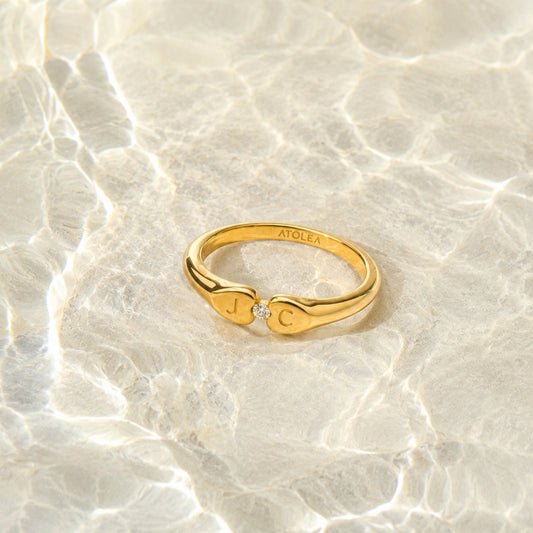 Two-Initial Crystal Ring - two-letter-crystal-ring