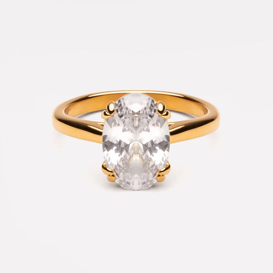 Oval Solitaire Ring - waterproof-solitaire