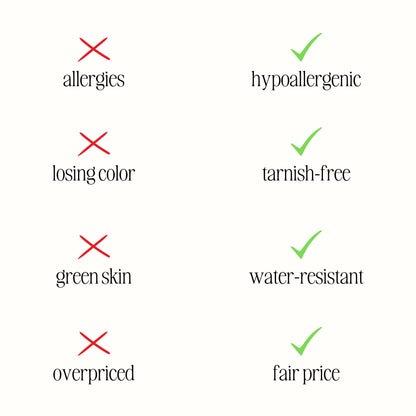 Waterproof hypoallergenic jewellery