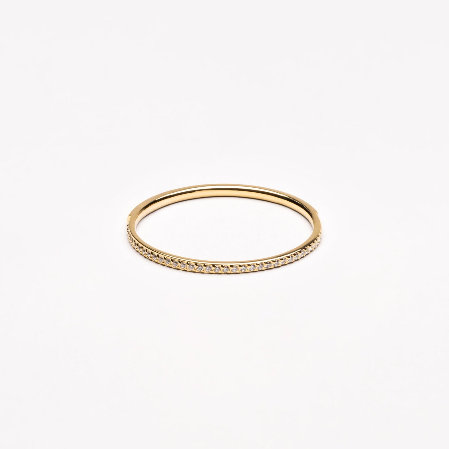 Glimmer Ring - gold zircon band