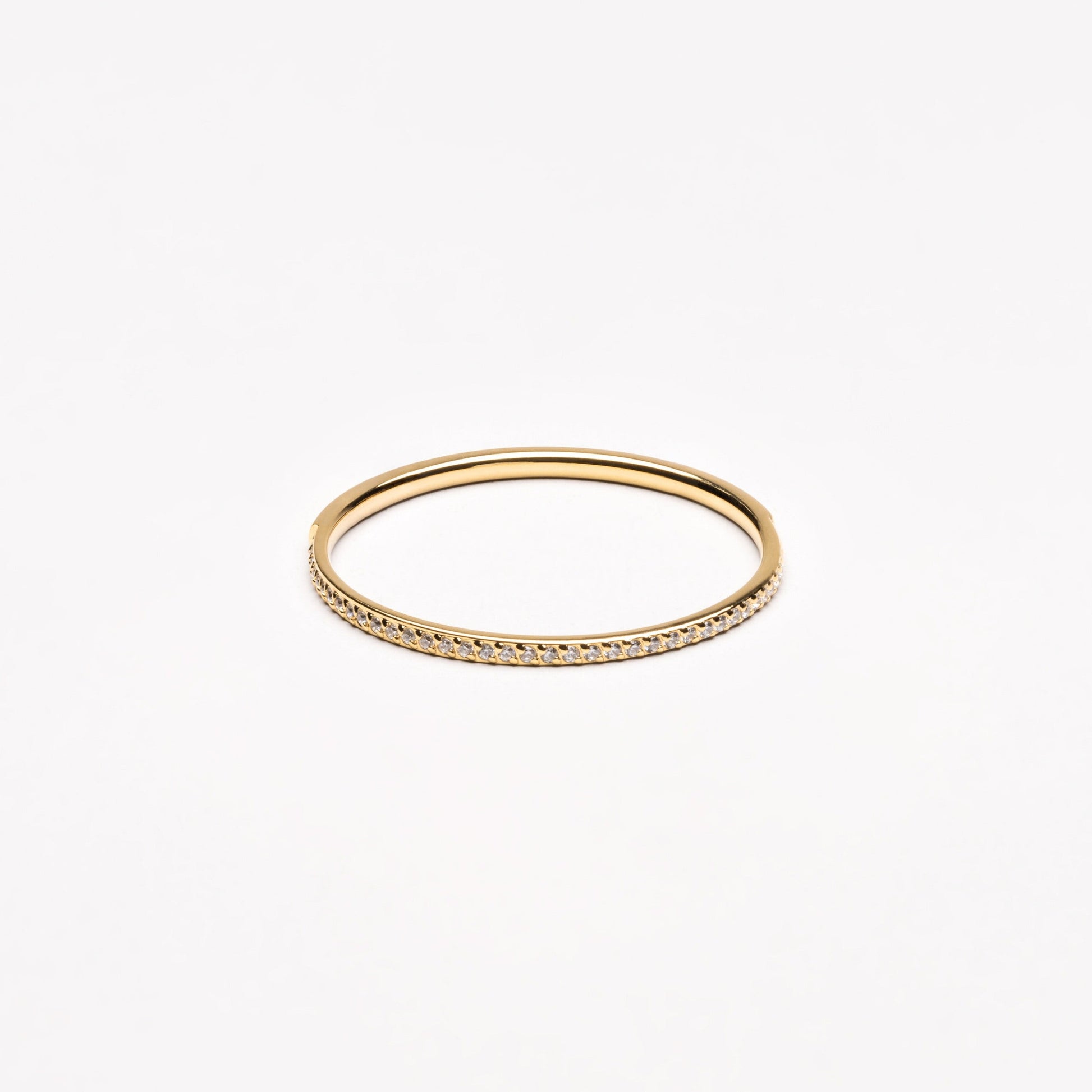 Glimmer Ring - gold zircon band