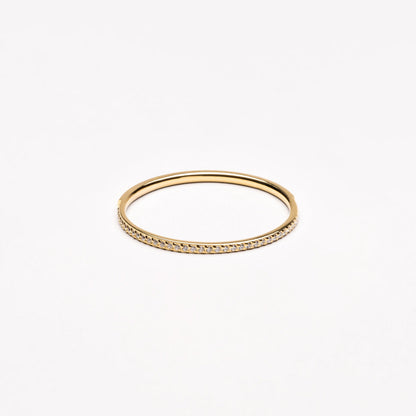 Glimmer Ring - gold zircon band