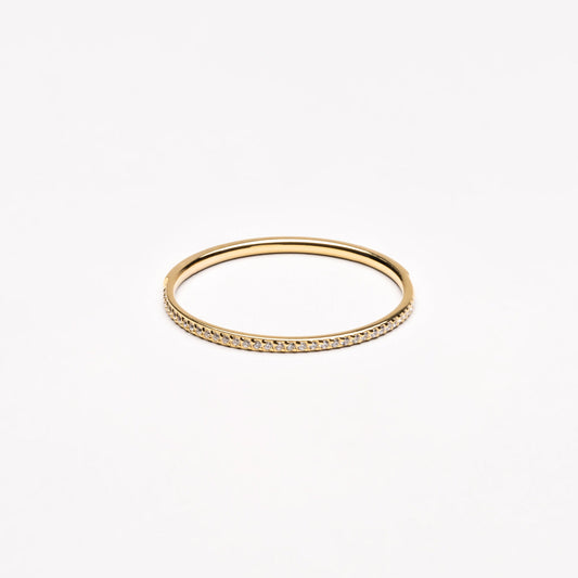 Glimmer Ring - gold zircon band
